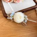 Cream Organza Rose Duckbill Hair Clips Five Floral Accents view 8
