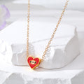 Gold Tone Heart Enamel Evil Eye Pendant Necklaces in Seven Colors view 6