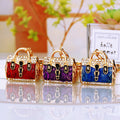 Jeweled Leopard Print Handbag Keychains with Braided Wrist Loops view 2