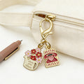 Mom Flower Pitcher Phone Enamel Dual Charm Keychain view 4