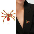 Crystal Spider Brooch in Red Gold or Black Silver Finish view 2