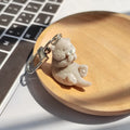 Flocked Cat On Branch Otter Keychains Silver Clips 2 Styles view 7