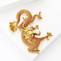 Textured Chinese Dragon Brooch in Four Metallic Colors view 3