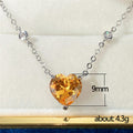 Silver Tone Heart Crystal Station Necklace in Two Colors view 5