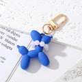 Gold Tone Balloon Dog Clip Keychains with Pearl Collars in Eight Colors view 2