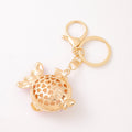 Round Rhinestone Goldfish Keychain Gold Clasp Two Colors view 3