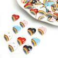 Rainbow Enamel Heart Jewelry Components For DIY Earrings And Bracelets Charms view 1
