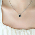Square Shell And Black Acrylic Pendant Necklace Multi view 8