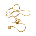 Silver OT Toggle Snake Chain Ball Drop Lariat Necklace view 5