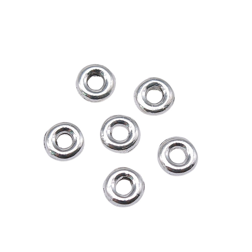 5x5x1mm 0.12g Zinc Alloy Round Ring Spacer Beads for Bracelet Necklace DIY Jewelry Findings