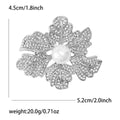 Crystal Leaf Cluster Brooch With Central Pearl and Openwork Petals view 6