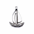 Antique Silver Openwork Sailboat Metal Charm Pendant view 3