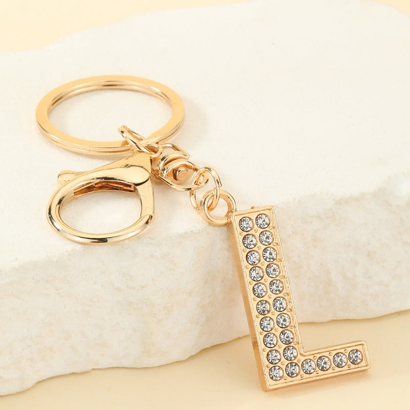 Fashion 26 Letter Metal Keychain Initial Bag Charm Personalized Accessory