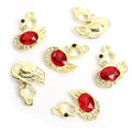 Faceted Crystal Swan Metal Pendant Charms in 14 Color Styles view 6