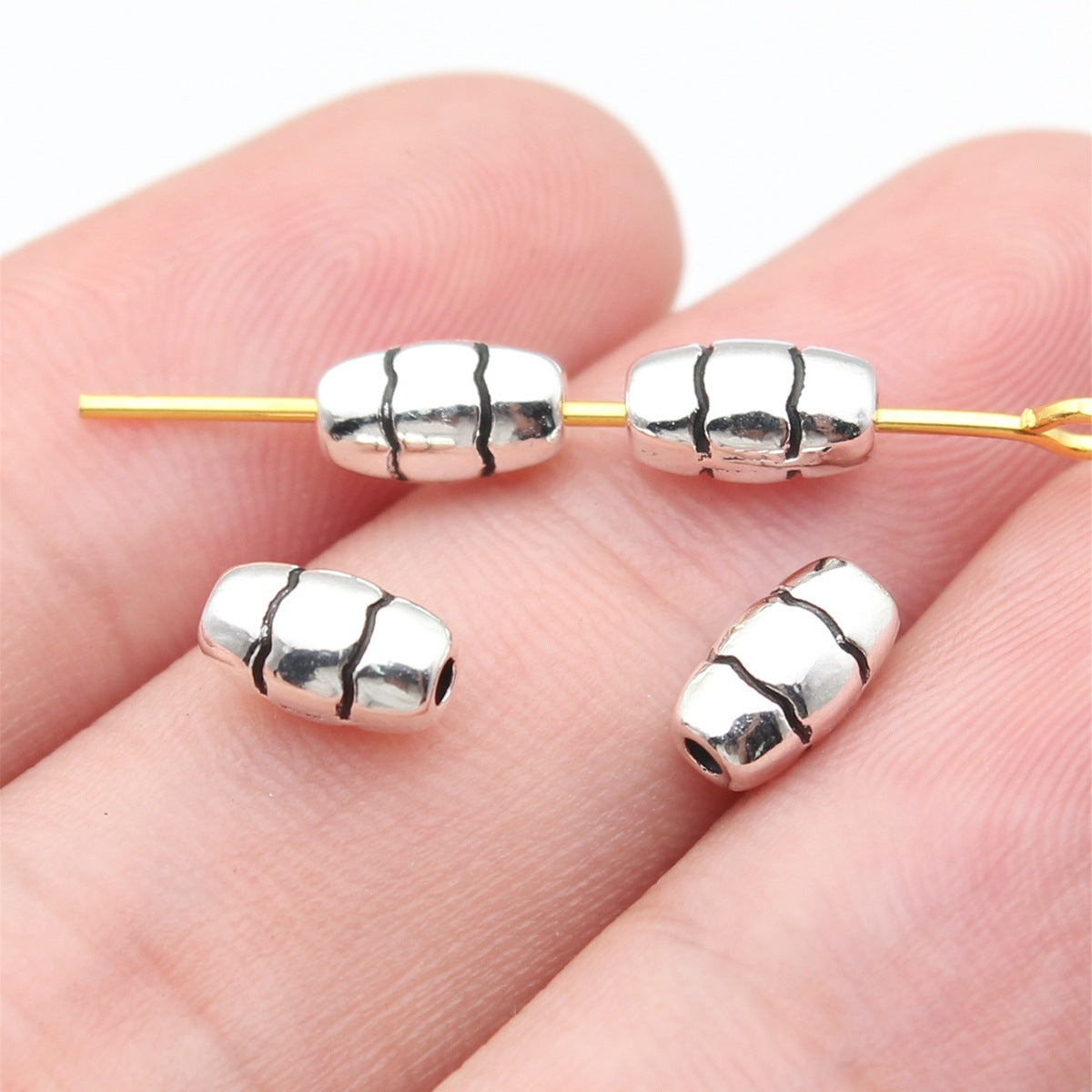 4.4x4.1x7.6mm 0.46g Antique Silver Zinc Alloy Small Hole Spacer Beads for DIY Bracelet Necklace Jewelry
