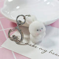White Plush Bunny Keychains Heart Lobster Clasp 2 Styles view 5
