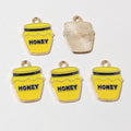 Colorful Bee Honeycomb and Honey Pot Enamel Pendant Charms view 4