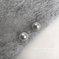Silver Tone Gray Pearl Clear Stone Halo Stud Earrings For Women view 1
