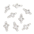 Rhinestone Cross Two Loop Connector Charms in Two Finishes view 6