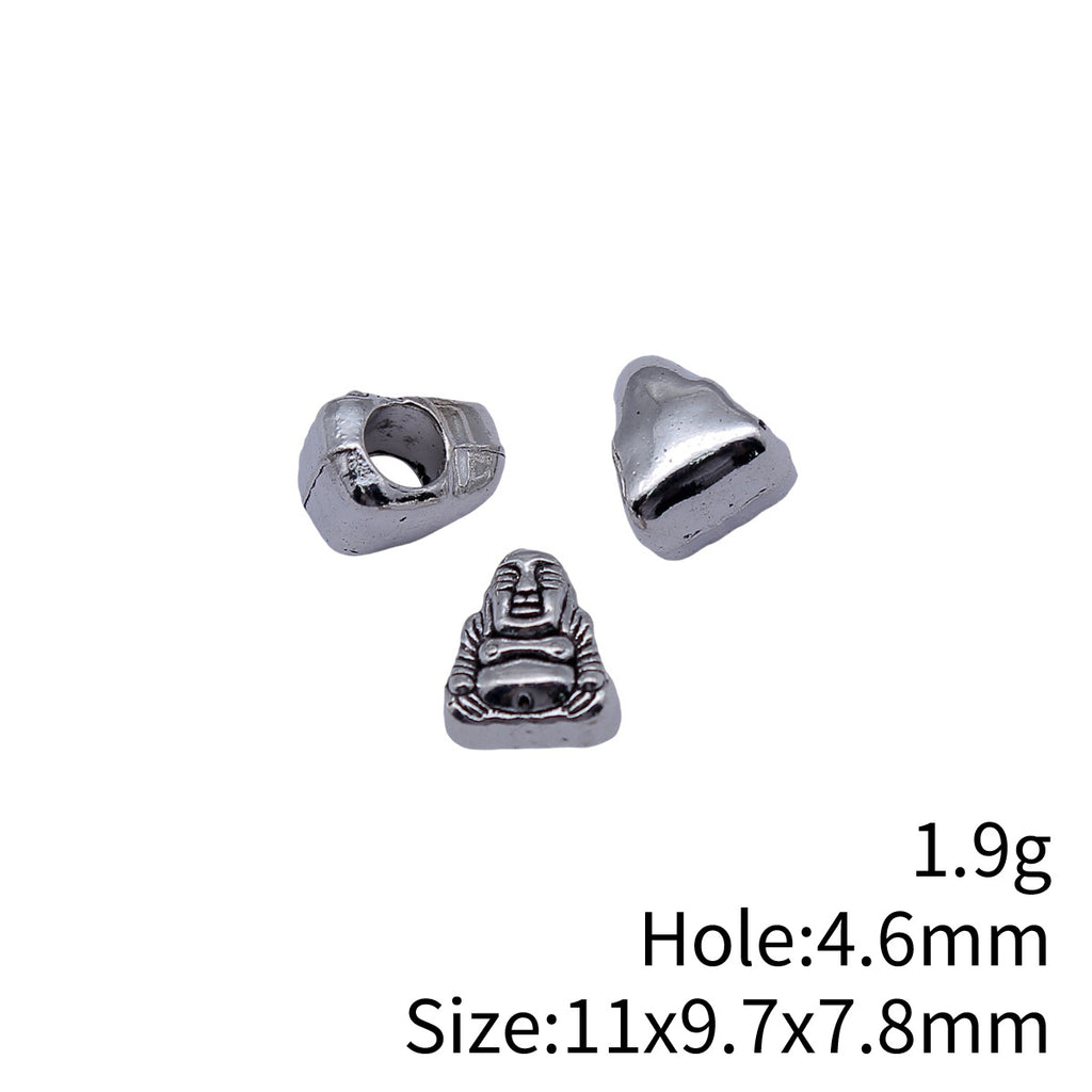 11x9.7x7.8mm 1.9g Antique Silver Zinc Alloy Buddha Large Hole Beads for Bracelet Necklace DIY