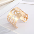 Gold Tone Wide Openwork Cuff Bracelets in Four Geometric Designs view 6