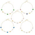 Cat Eye and Imitation Pearl Station Necklace in Ten Colorways view 5