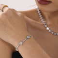 Heart Zircon Link Bracelet Stainless Steel Adjustable view 3