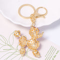 Rhinestone Poodle Dog Keychain Gold Tone Metal 4 Colors view 4