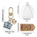 Blue Love Mom Handbag Enamel Keychain Gold Clip Metal Charm view 2