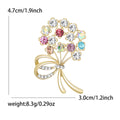 Pastel Crystal Flower Bouquet Brooch in Pastel Gold view 5