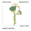 Green Lotus Pod and Dragonfly Brooch With Pearl Beads view 5