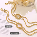 Gold Crossed Knot Geometric Twisted Multi Strand Bracelet view 2