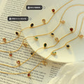 Gold Multicolor Teardrop CZ Station Pendant Necklace view 2