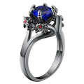 Black Dual Dragon Head Claw Ring with Colored Center Stone view 5