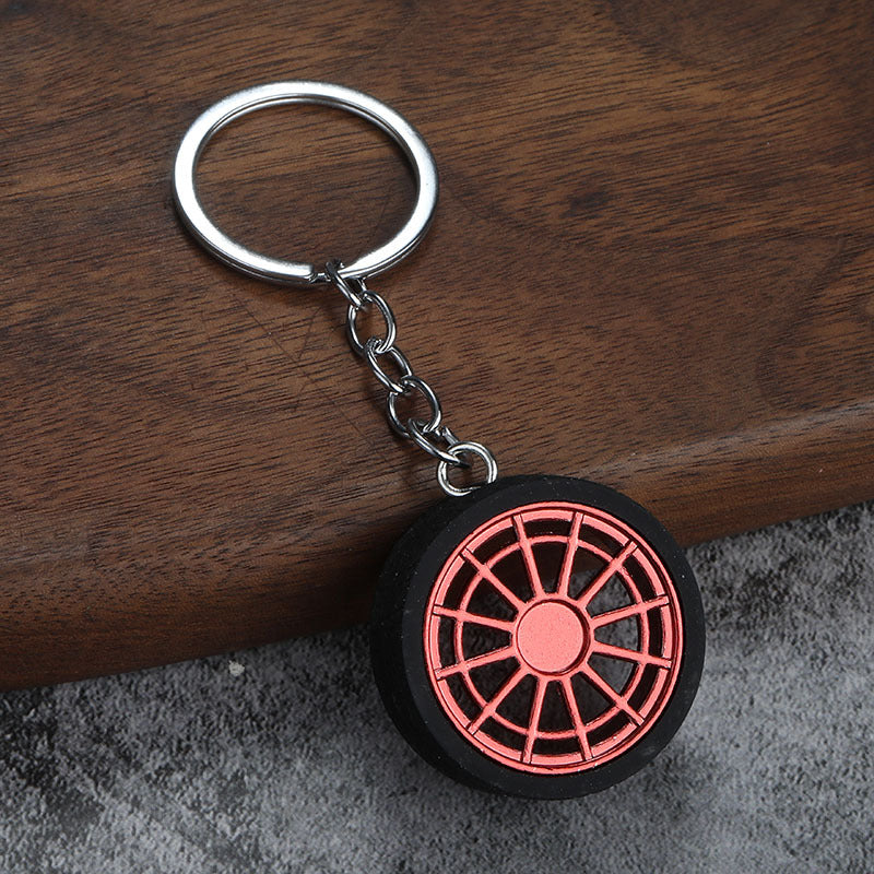 Metal Wheel Rim Tire Keychain, Creative Auto Modified Car Key Ring