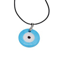 Black Cord Round and Heart Glass Evil Eye Pendant Necklaces view 5