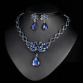 Black Silver Tone Swan Crystal Four Designs Metal Necklace view 3
