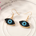 Gold Tone Colorful Resin Realistic Eyeball Hook Earrings view 6