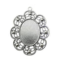 Ornate Scroll Oval Cabochon Pendant Trays in Two Finishes view 3