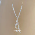 Clear Crystal Beaded Y Drop Tassel Necklace Statement Jewelry Design view 4