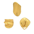 Textured Gold Tone Statement Rings in Three Sculptural Designs view 5
