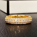 Wide Three-Row Clear Stone Eternity Band In Gold And Silver Tones view 6