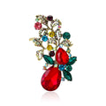 Rhinestone Teardrop Crystal Leaf Branch Brooch Three Colors view 1