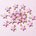 Tiny Enamel Star Pendant Charms in Eight Color Options view 8