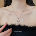 Silver Tone Layered Floral Pendant Necklace in Two Designs view 3