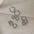 Silver-Tone Round Plain Huggie Hoop Earrings Multi Sizes view 4