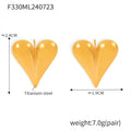 Puffy Heart Stud Earrings Gold Or Steel Titanium Finish view 7