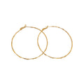 Large Slim Textured Hoop Earrings in Gold and Silver Tones view 5