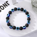 Blue and Black Evil Eye Mixed Bead Stretch Bracelets view 2