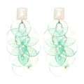Translucent Sequin Drop Earrings in Pink and Aqua Blue view 5